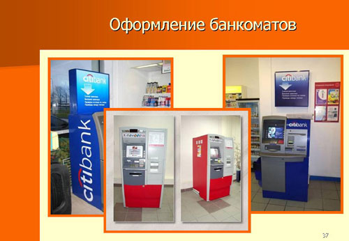 Рекламное оформление банкоматов.